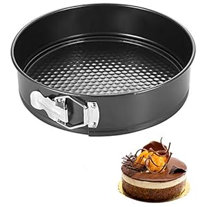 iFCOW anti-aanbakvorm taartblikjes, bakblik met losse basis bakplaat taartvorm 22.5 * 22.5 * 6.8cm Zwart