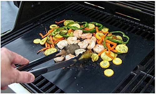 Vinsani 5PC Non-Stick BBQ Grill Mat(40 x 33 cm)-Universal Barbeque Baking Oven Liners Reusable and Dishwasher Safe Indoor Outdoor BBQ Cooking Mats for Charcoal Electric Gas Grill Kitchen Ovens - Image 5