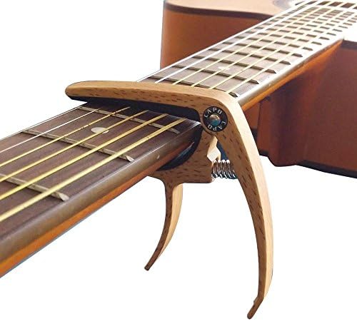 MUSE 6-String Wood Color Metal Guitar Capo for Acoustic Guitar, Electric Guitar, Ukulele (Maple Color))
