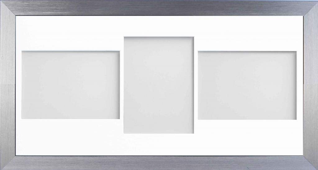 Frame Company Simpson Silver Multi Aperture Photo Frame, 20x10 for 7x5 inch (x3 LPL)