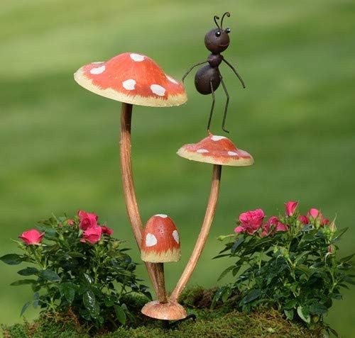 Zaer Ltd. Ants metálicos en Setas de Hongos para jardín/Maceta ...