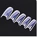 TAKIYA Lady French Nails Half Tips 500pcs Clear Acrylic Flake Nails Half Cover Artificial False Nails & Box (Clear)