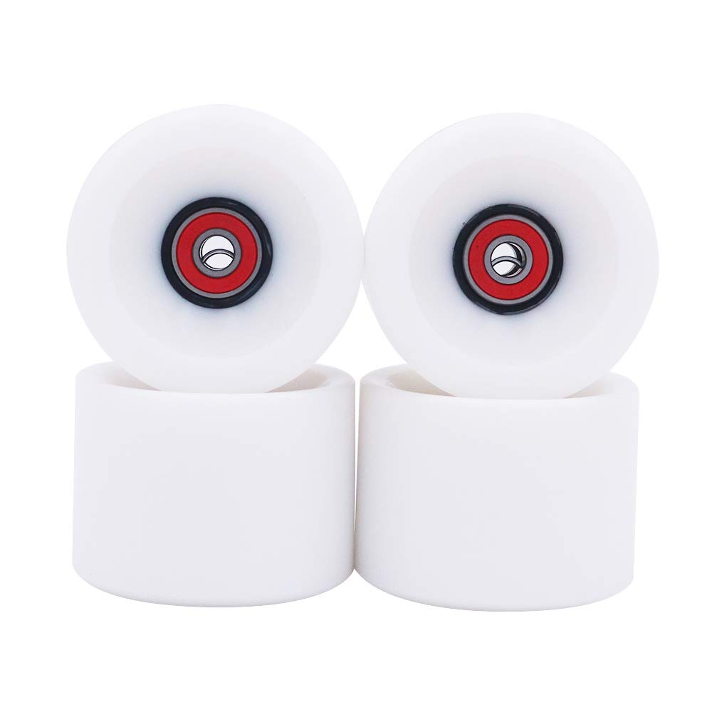 POFET 78 A Longboard Wheels for Penny Softweehls ABEC 9 Ball Bearing Retro & Mini Cruiser Skateboard Board 70x51mm Long Ball Bearing Shop(White)