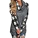 GONKOMA Women Plaid Blouse Long Sleeve Casual Sweatshirt Pullover Patchwork Tops Blouse Shirt