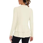 LURANEE Women's Golf Athletic Jackets with Pleated Tennis Skirt Hem Lightweight Full Zip Long Sleeve Shirts with Pockets