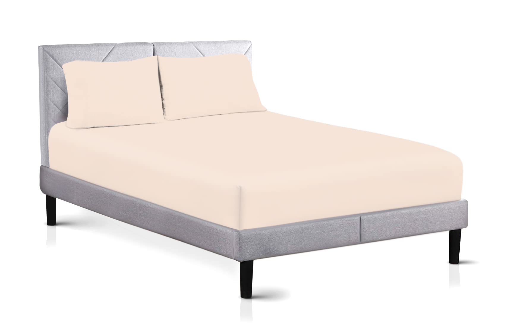 AATH COLLECTION Egyptian Cotton Fitted Sheet 23 CM Deep, 200 Thread Count Single, Double, King, Super King Fitted Bed Sheets, Soft & Fade Resistant (Double, Mocha)