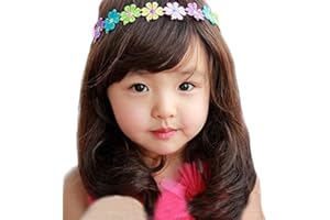 YYTA Zulaniu Short/Long Curly Wave Cosplay Wig Hair Adjustable Costume Synthetic Heat Resistant for Children Girl (Brown Medium Curly)