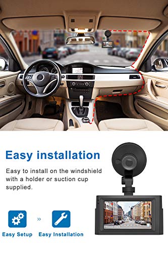 Dash Cam for Cars 1080P FHD CHORTAU Dash Camera for Cars 3 inch Dashcam with Super Night Vision, 170°Wide Angle, Parking Monitor, Loop Recording