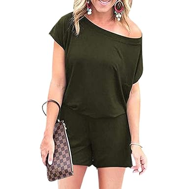 off the shoulder short sleeve jumpsuit