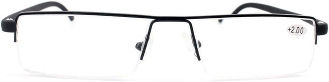 KoKoBin Lightweight TR90 Material Frame Reading Glasses for Mens Womens Half Rim with Case Portable Readers(black,+2.5 - Image 4