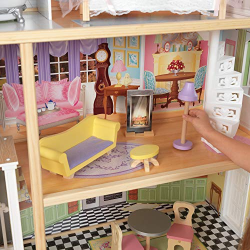 KidKraft Kaylee Wooden Dollhouse, Almost 4 Feet Tall with Elevator, Stairs and 10 Accessories