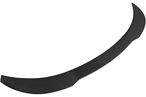 IKON MOTORSPORTS, Trunk Spoiler Compatible with 2017-2025 Tesla Model 3, Carbon Fiber Print ABS Plastic Performance Style Rear Trunk Lid Wing Spoiler, 2018 2019 2020 2021 2022