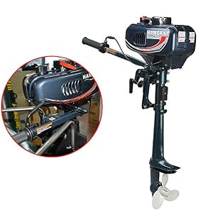 Senderpick 3.5ps Moteur Hors-bord 2 Temps, Moteur De Bateau De Pêche Hors-bord Du Système De Refroidissement Par Eau Moteur à Essence