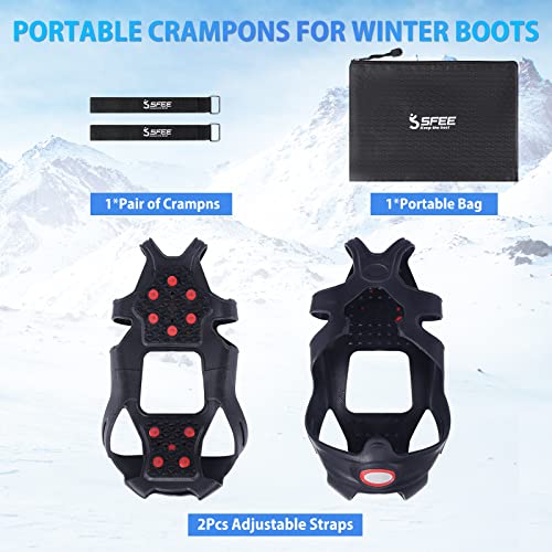 Sfee Crampons Ice Cleats, V3 Tungsten Ice Cleats for Shoes and Boots