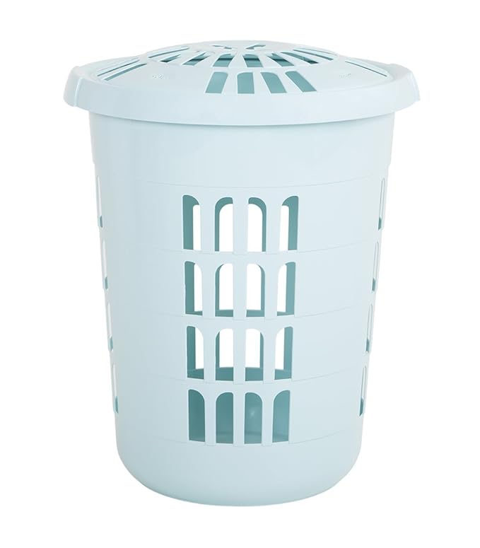 funky gadgets Deluxe Round Plastic Laundry Basket Hamper 60L Washing