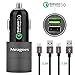 Meagoes Fast USB C Car Charger, Qualcomm Quick Charge 3.0 Port Charging Adapter Compatible for Samsung Galaxy S20 Ultra/S20 Plus/S20/S10/S10e/S9/S8, Note 10/9/8, LG Moto Phone, with 2-Pack Type C Cord
