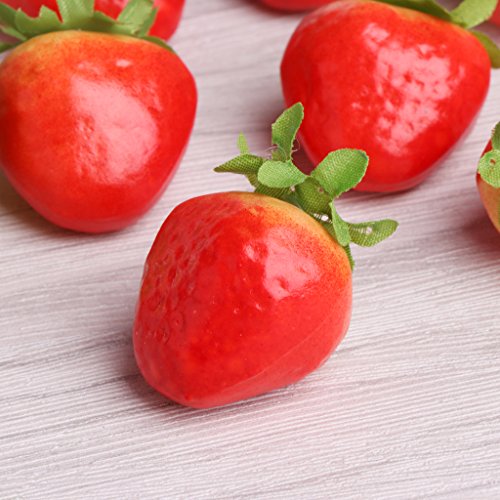 Aixia 10Pcs Fake Strawberry, Foam,Artificial Fruit,Kids Play house Toys ,Home Wedding Party Garden Decor