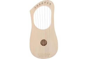 Abaodam Wooden Lyre Harp Kit 7 String for Kids Adults Musical Instrument Easy Assembly Set with Puzzle Pieces
