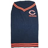 Pets First NFL Chicago Bears V-Neck Dog Sweater, Medium