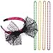 BRT Bearingshui 80s Fancy Dress Accessories Neon Necklace Bracelet Earrings Fishnet Gloves Leg Warmers Headband