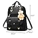 Soft Leather Backpack Lovely Schoolbag Shoulder Bag Sports Knapsack (black)