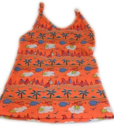 Katrina Ktrna Kids Girls size 6 Tropical Orange Criss-Cross Be Me Cami Activewear Dancewear, Made in the USA