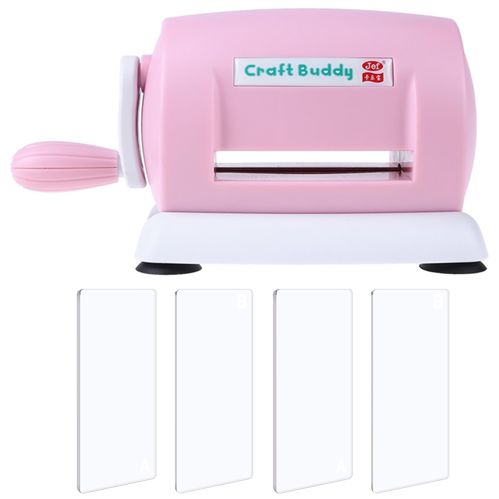Briartw Die Cut Machine for Crafts,Mini Die Cutting Machine and 2 Pair Small Cutting Pads,Die Cutter,Children's Embossing Machine,Pink Manual Embossing Machine