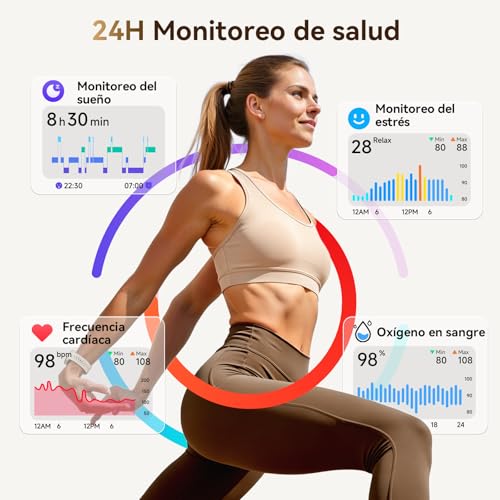 Women's Smart Watch 1.27 Inch Smartwatch Round Man 2 Straps, Sleep Monitor Health and Fitness Functions 120+ Sports Modes 3ATM Waterproof for iPhone/Samsung/Android Beige