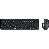 RAPOO 9560M Wireless Keyboard Mouse Combo, E9550L 110-Key Ultra-Thin Keyboard and MT760SE Wireless Mouse, Quiet, USB-C Rechar