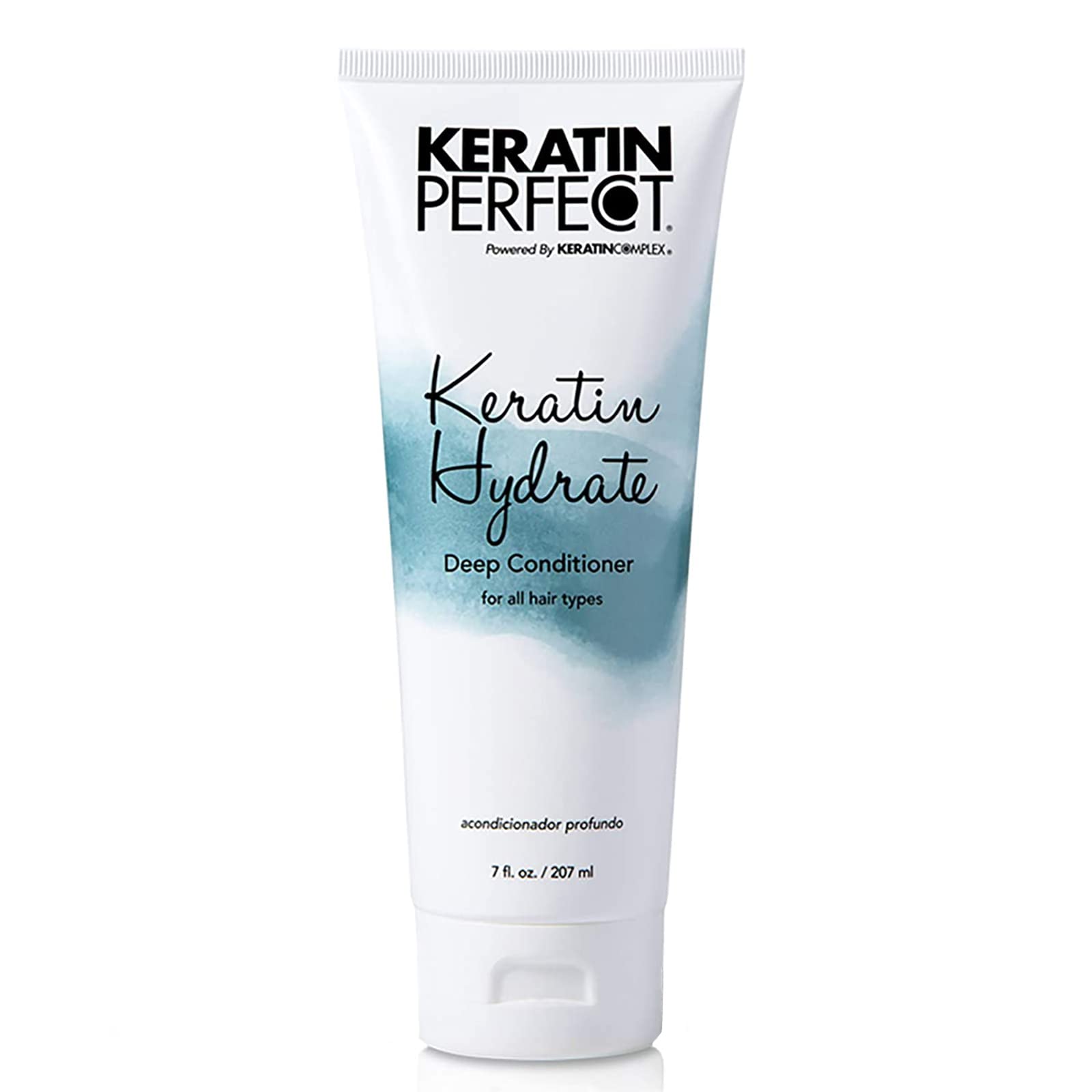 Keratin Perfect Hydrate Deep Conditioner for All Hair Types, Unique Protein Blend Helps Retain/Restores Moisture and Elasticity, White, 7 Oz