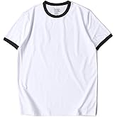 Zengjo Men's Ringer Tee Crewneck Athletic T Shirts Short Sleeve Sport Shirt for Men