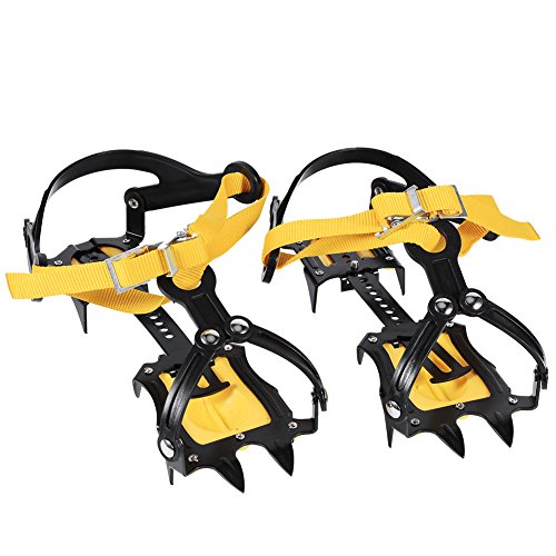 Ice Crampons, Anti-slip Grippers, Wrench Included, Package Bag, for Climbing, Hiking, Hunting, Extreme Sport, Climbers, Hikers, Hunters, Adventurers