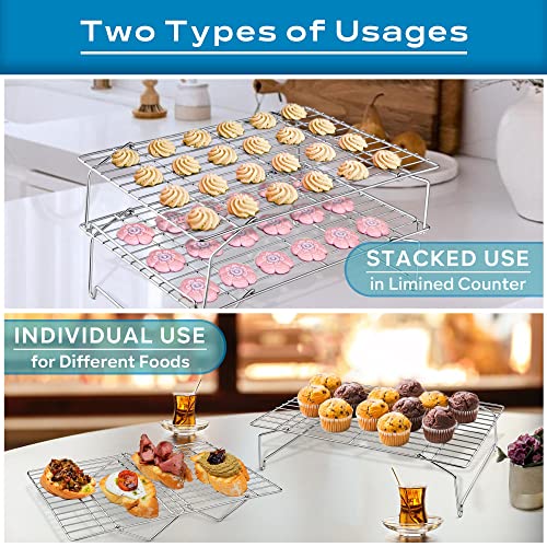 Leonyo Cooling Baking Rack 5Tier Stackable Stainless Steel Wire Baking