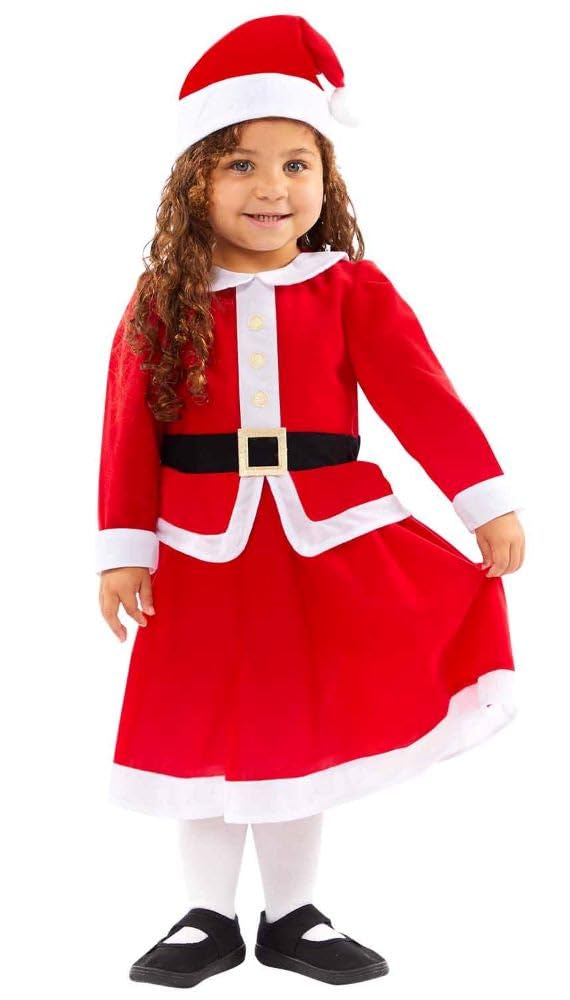 amscan 9905175 - Toddler Little Miss Santa Girls Christmas Fancy Dress Costume Age: 18-24 Months