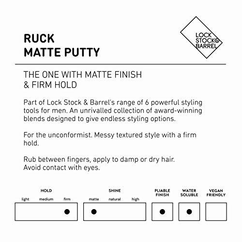 Lock Stock & Barrel Ruck Matte Putty for Men, 100g UK HAIR BRANDS