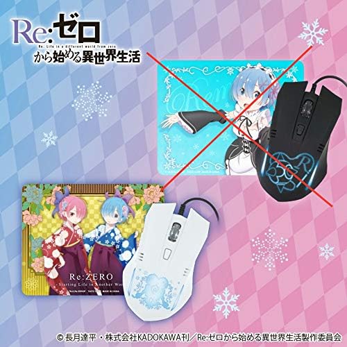 Re ゼロから始める異世界生活 光るマウスマウスパッドセット リゼロ ホワイト 在庫限り ラム 白 レム