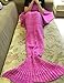 Mermaid Blanket for Kids and Adult, SEANUT Mermaid Sleeping Bag Blanket Cable Knitted (Purple-pink)