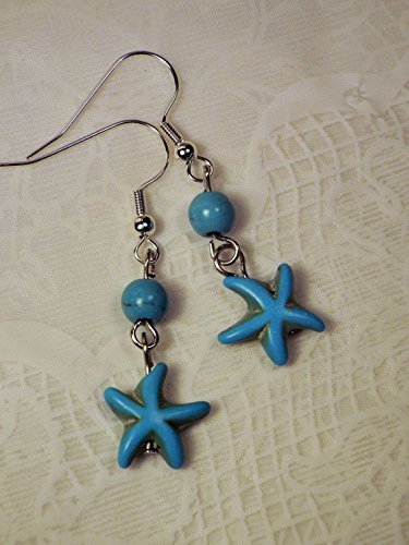 Cynthia Lynn "STAR FISHING" Turquoise Beaded Starfish Silver Necklace - Thumbnail 2