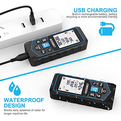 Distanziometro Laser LASGOO 60m - Misuratore Distanza, Display LCD, Modalità Pitagora, Area/Volume, Batterie Incluse - Foto 12