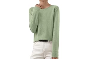 OIOLOYJM Fall Cashmere Sweaters for Women 2025 Crewneck Long Sleeve Tops Knitted Pullovers Lightweight Merino Wool Sweater