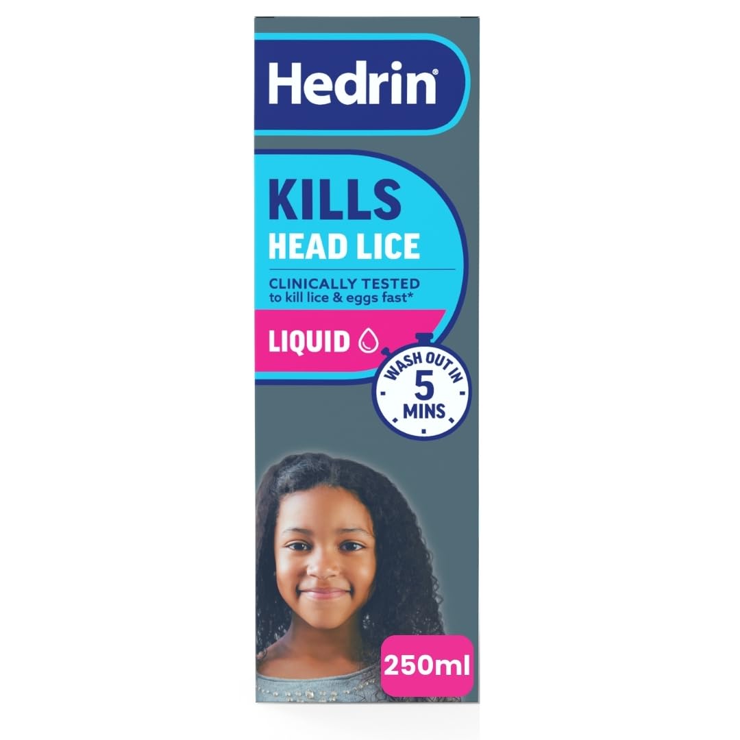 Hedrin Kills Headlice Liquid Gel, Fast and Effective Lice and Nit Treatment, Kills Head Lice and Eggs, 8 Treatments, Clinically Tested, Suitable for Adults and Children, 250ml