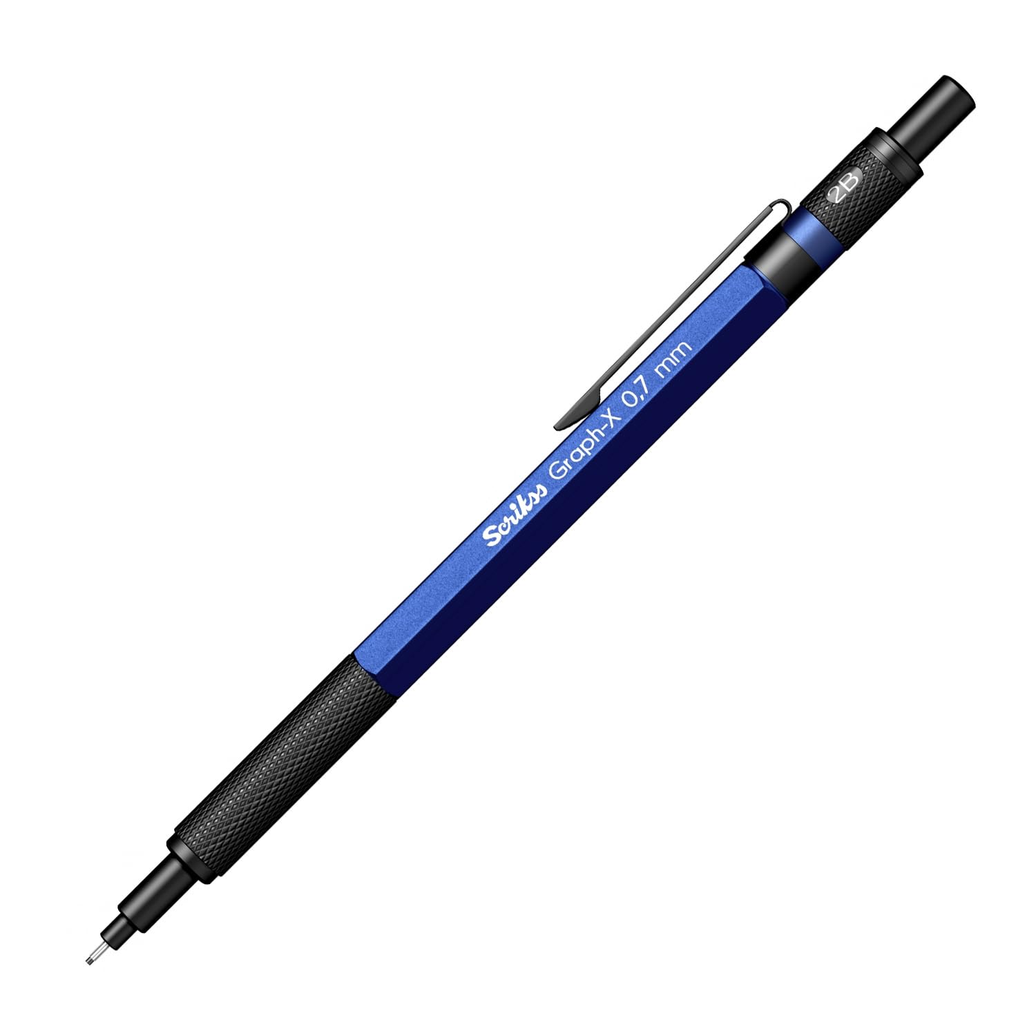 Scrikss Graph-X Mechanical Pencil, Metal Barrel, Ergonomic Grip, Professional Writing & Drawing Tool (0.7 mm, Matt Blue)