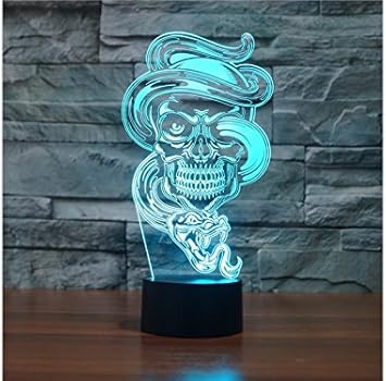 Amazon Com 3d Ghost Led Light Figure Illusion 7 Color Changing Smart Touch Usb Table Desk Lamps Fabulous Computers Accessories