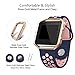YOUKEX Fitbit Blaze Bands Silicone with Frame,Large Breathable Sport Replacement Strap with Rose Gold Metal Case for Smart Fitness Watch Women Men (Blue/Pink,Large Size)