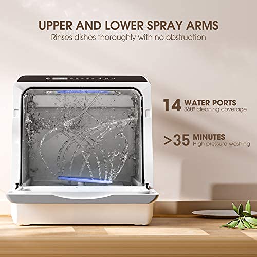 Countertop Portable Dishwasher, NOVETE Compact Dishwasher with 5Liter