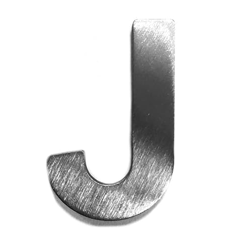Individueller Metall-Buchstabe “J” aus gebürstetem Edelstahl – Höhe 4cm – Hausnummer, Zimmerbeschriftung, Bürobeschriftung, Türsymbol, Wandbeschilderung – rostfrei und selbstklebend ohne bohren