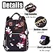 SOCKO Laptop Backpack for Women Girls Anti-Theft Travel Backpack Floral School Bookbag 15.6 inch Laptop Bag with USB Charging Port and Luggage Strap, Black