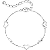 JSGEMSLEE Love Heart Star Butterfly Bracelet for Women Stackable Silver Chain Link Bracelets for Women Trendy Thanksgiving Christmas Gifts Jewelry