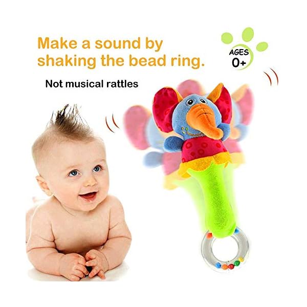 HUADADA-2-Pack-Rattles-Shaker-Soft-Baby-Instruments-Sensory-Toy-Cute-Stuffed-Animal-Toy-Infant-Developmental-Hand-Grip-for-3-6-9-12-Months HUADADA 2 Pack Rattles Shaker Soft Baby Instruments Sensory Toy Cute Stuffed Animal Toy Infant Developmental Hand Grip for 3 6 9 12 Months
