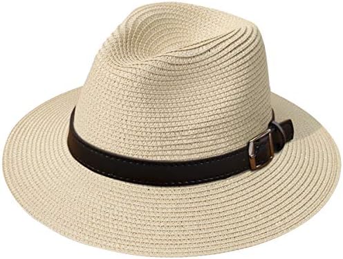 JOYEBUY Womens UPF50 Foldable Summer Straw Hat Wide Brim Fedora Sun Beach hat